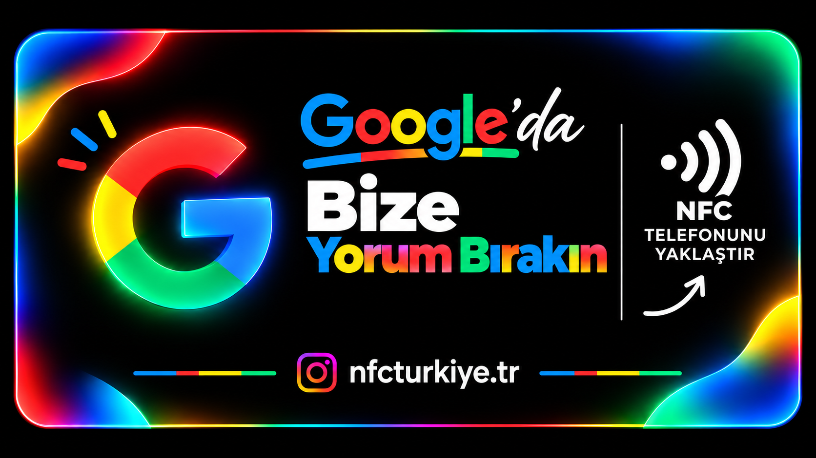 Google Yorum NFC Kartı ön yüzü