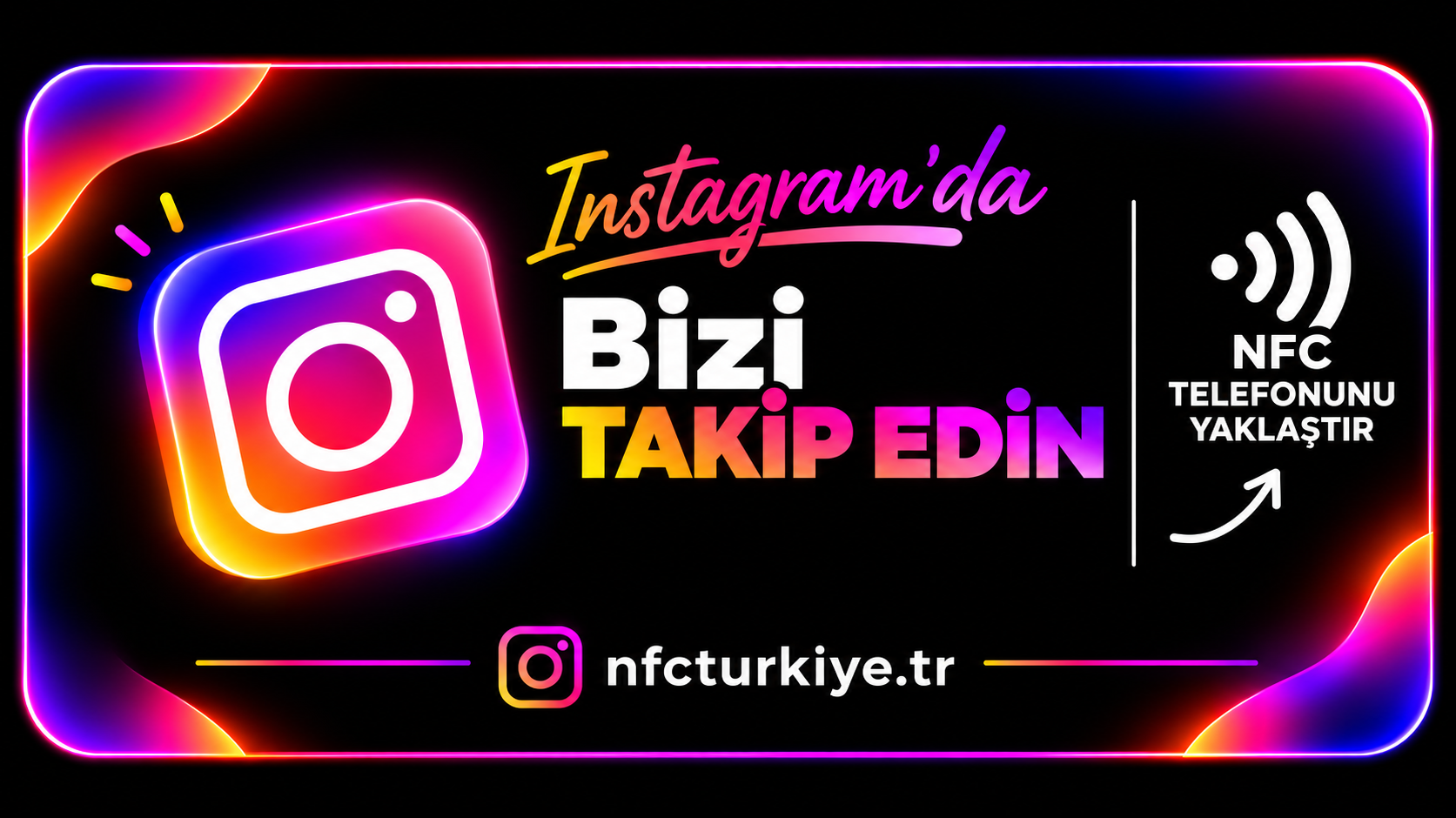 Instagram NFC Kartı ön yüzü