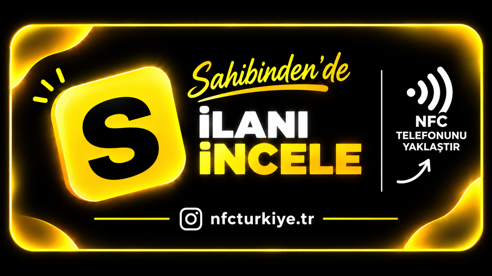 Sahibinden NFC Kartı ön yüzü
